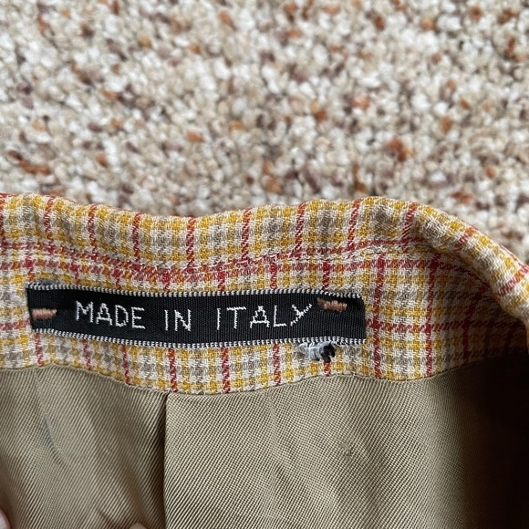 Blu Scuro Men’s 2 Button Wool and Nylon Checked Blazer European Sz 50R US Sz 40 - Picture 7 of 12